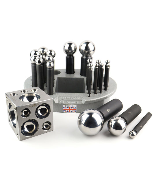 Durston 24 Punch Dapping Set with Square Block + Storage Tray