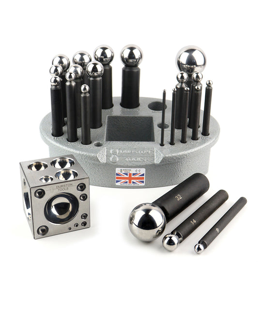 Durston 21 Punch Dapping Set with Square Block + Storage Tray